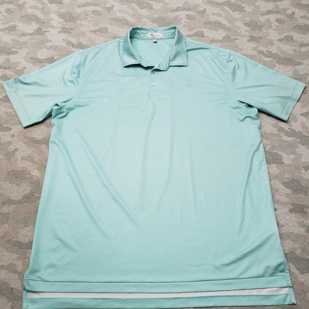 Peter Millar Polo Shirt Mens XL Green Summer Comfort Cocktail Golf Short Sleeve